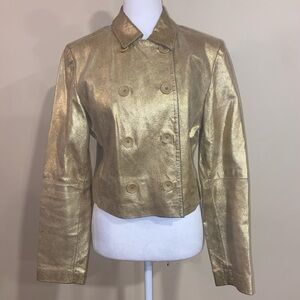 Spiegel Metallic Gold Pea Coat